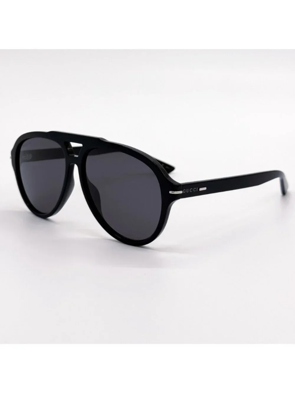New Gucci Black Gray Unisex Aviator Sunglasses GG1443S 001